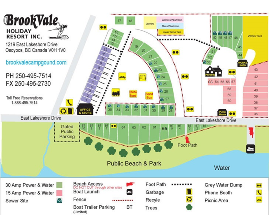 Osoyoos Camping - Map | Brookvale Campground & RV